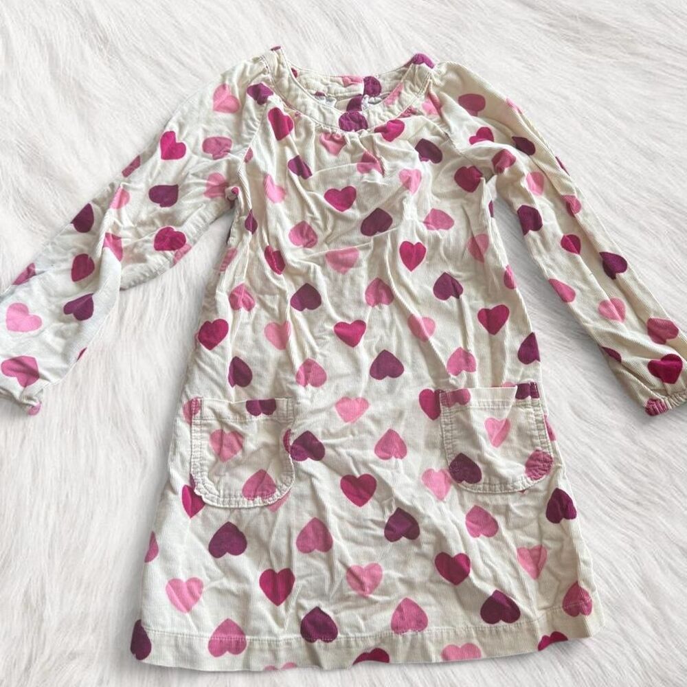 Vintage early 2000s Old Navy Velvet Pink and white heart dress Girls 5T